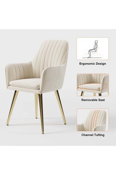 MAPLE HOME DECORATION Maple Home Modern Accent Chair – Upholstered Fabric, For Living Room, Bedroom, Office, Events