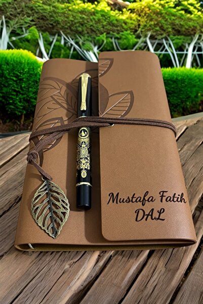 Zeysel store Osmanlı Tuğralı Roller Kalem & Kişiye Özel Vegan Deri Defter Hed...