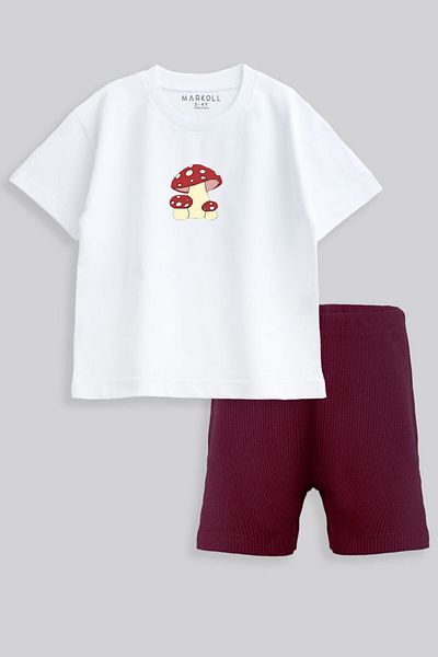 MARKOLL 1-5 Years Old Mushroom Printed Children's Bottom Top Set