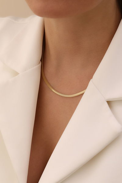 YAVUZ KUYUMCULUK 14 Ayar Altın Ezme Balık Sırtı Zincir