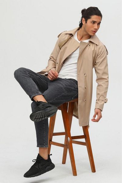 Jamila Slim Fit Men's Trench Coat