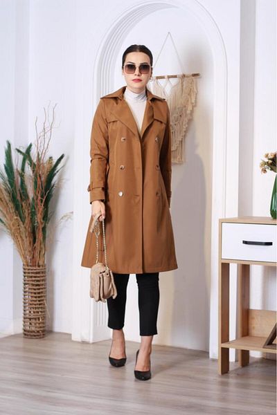 Jamila Medium Size Women's Lined Trench Coat