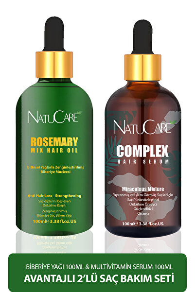 NatuCare Saç Pürüzsüzleştirici Mucizevi Yağlar 2'li Saç Bakım Seti 100ml (com...