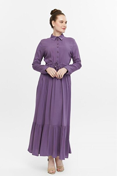 Jamila Buttoned Gathered Women's Hijab Dress