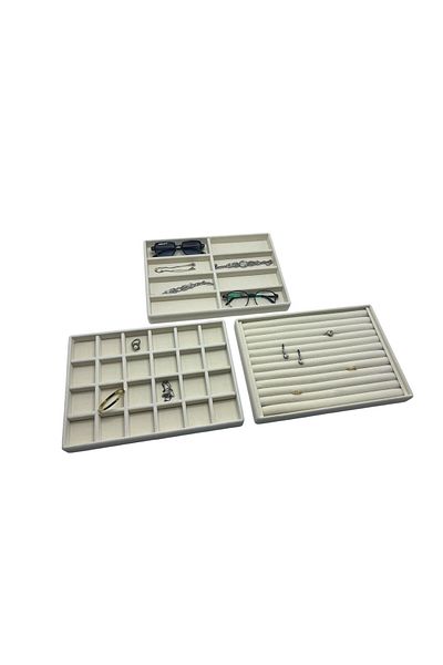 MeGass Dekor Suede Fabric Cream Χρώμα 34/24 cm Σετ 3 τεμαχίων Επιτραπέζια κοσμήματα σε συρτάρι