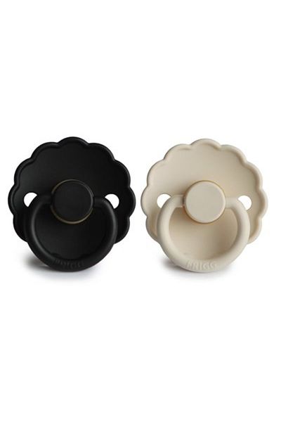 Frigg Daisy Double Rubber Pacifier - Cream/Jet Black 0-6 Months