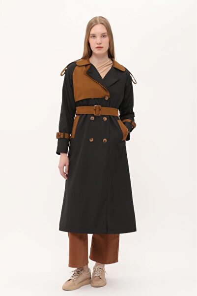 Jamila İki Renkli Kadın Mevsimlik Trençkot/kap