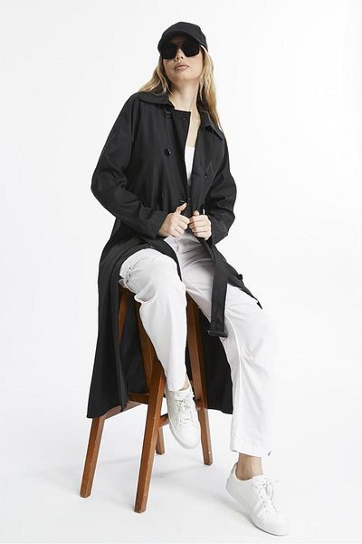 Jamila Long Length Belted Lined Women's Trench Coat