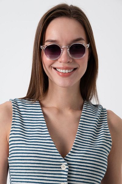 Aqua Di Polo 1987 Golden Hour Transparent Unisex Round Sunglasses APSI002411--47 Length