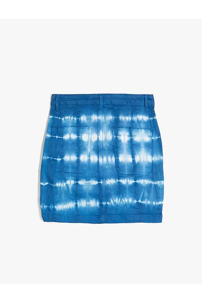 Koton Batik Look Mini Jean Skirt