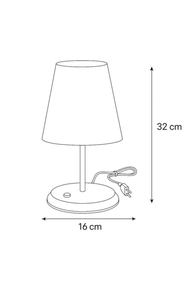 CONANA Lyris - Pvc Lampshade, Mini Table Lamp Ecru Headboard, Gold Leg)