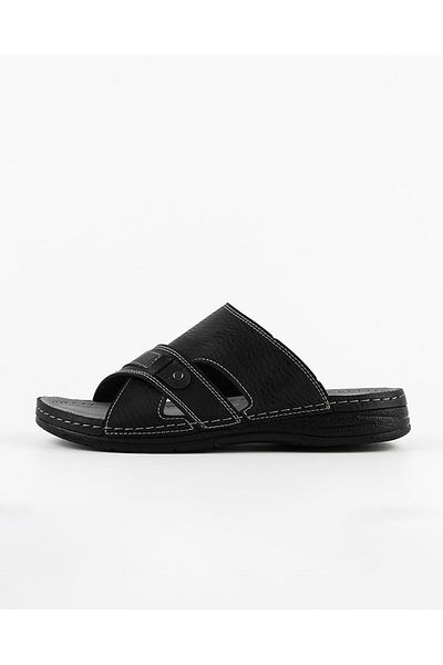 DR KLOMPA Men's Slippers Ms403 Black Patent Leather Marlow Orthopedic Summer Slippers