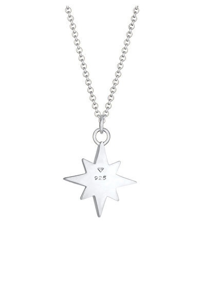 Nenalina Dámský náhrdelník s hvězdou, astro přívěskem, třpytivým spirituálem a krystaly ze sterlingového stříbra 925