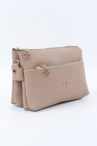 SHAKA Mink Shk226 Faux Leather, Zippered 3 Compartment Hand, Arm and Shoulder Bag