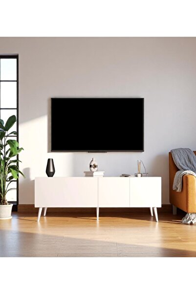 FLORADESİGN Luna Tv Ünitesi /TV Sehpası Ahşap Ayaklı (160 cm)