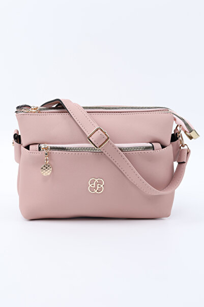 SHAKA Powder Shk226 Faux Leather, Zippered 3 Compartment Hand, Arm and Shoulder Bag