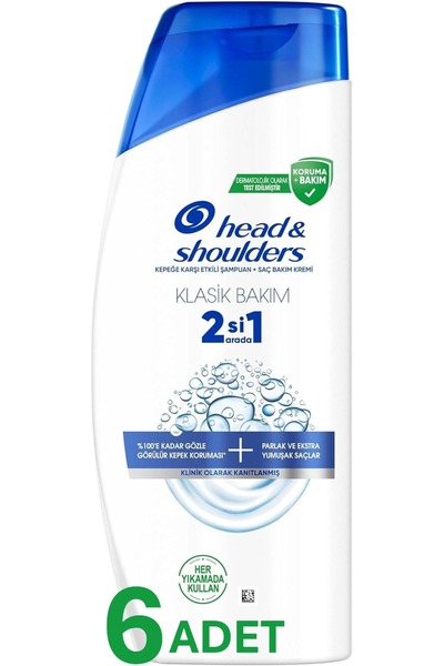 Head & Shoulder Head And Shoulders 330 ml 2si1 Arada Klasik Bakım Şampuanı X 6 Adet