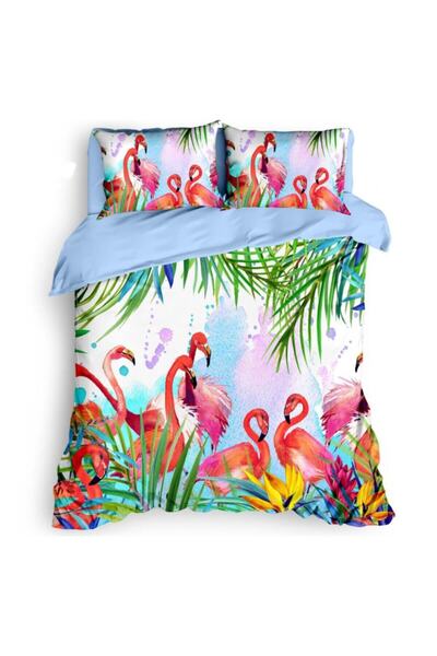 Destan Home Ranforce Tropy Double Bed %100 Cotton Duvet Cover Set