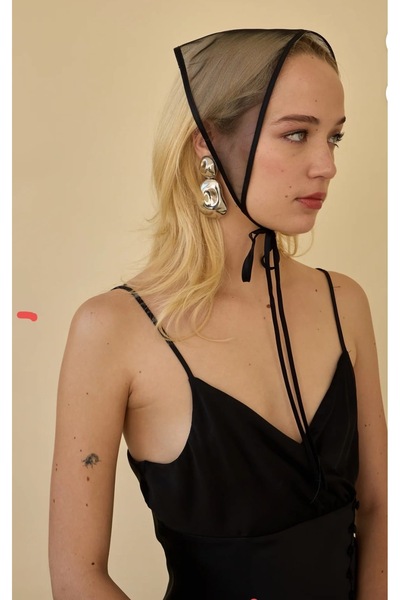 Handmade Betty Bands Black Transparent Retro Women's Bandana