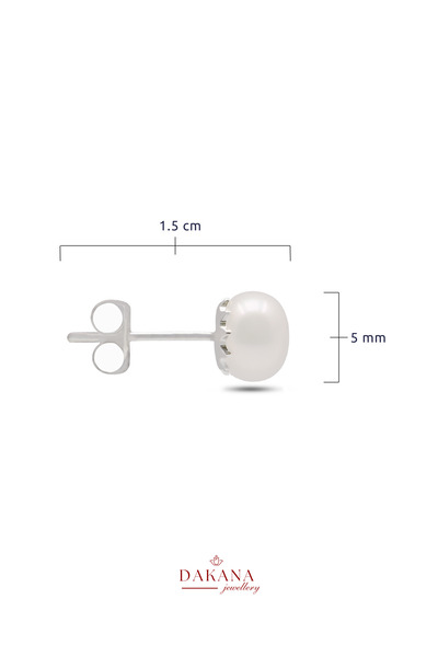 DAKANA JEWELLERY İğne Model Gümüş İnci Küpe