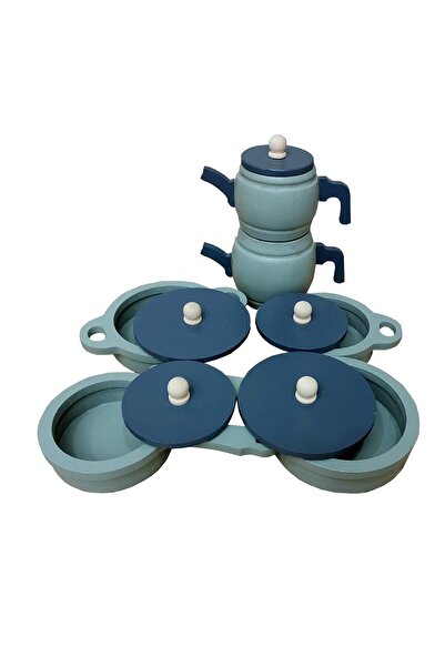 Genel Markalar Oyuncak Tencere Tava Çaydanlık Mutfak Seti (YEŞİL)