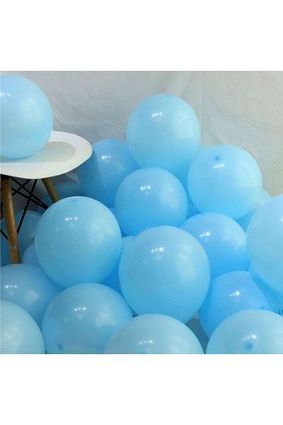 Deniz Party Store 12" Blue Macaron Balloon for 10 Pieces