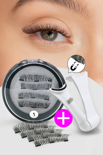 ruby face Doğal Görünümlü Manyetik Mıknatıslı Tam Boy Takma Kirpik & Klips Makası- No:1