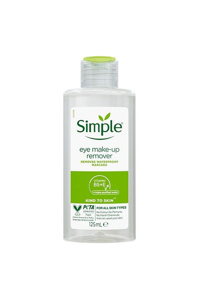 Simple Kind to Skin Sensitive Eye Makeup Remover Oil-Free, Water Based 125 ml