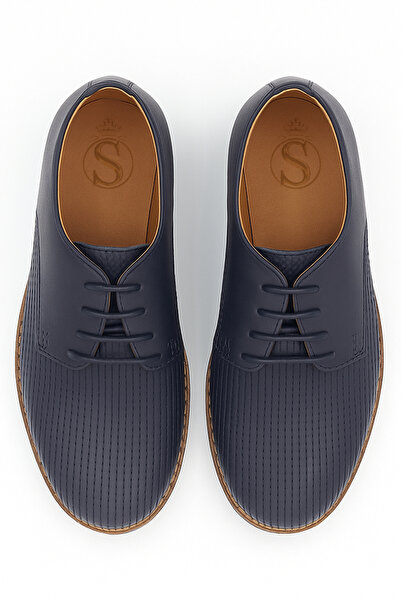 SIRRI Pantofi clasici Oxford bleumarin pentru băieți, cu șireturi, mărimea 1....