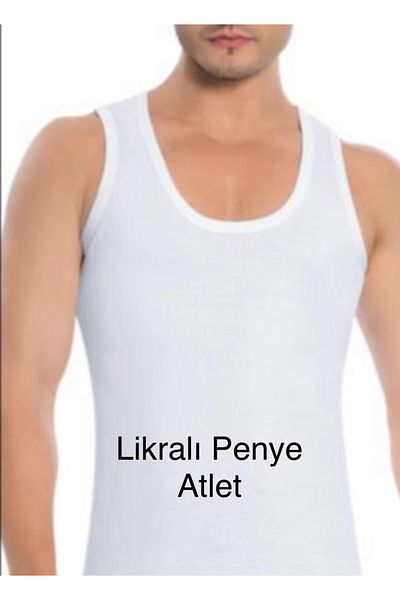 İki Yıldız Men's Combed Cotton Undershirt White 6 Pieces