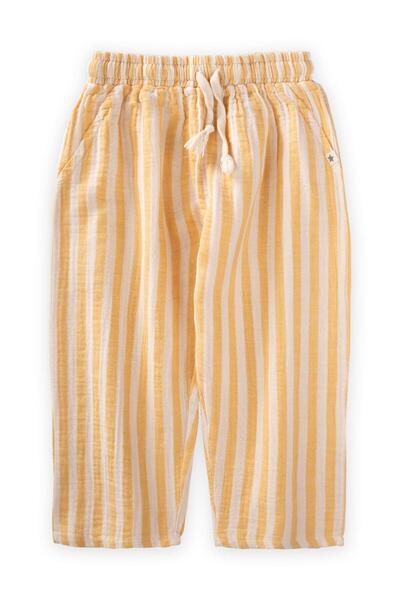 Cigit Pantaloni din muselină 1-7 ani, cu dungi galbene