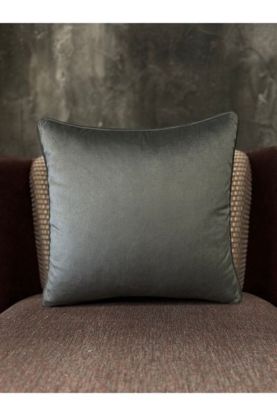 Fabricland Față de pernă din catifea de mătase, culoare gri antracit, 43x43cm