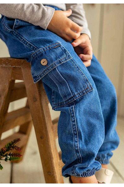 Cigit Cargo Jeans 2-7 Years Blue