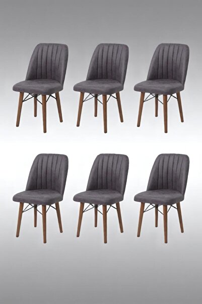 Kaktüs Avm 6'lı Mutfak Sandalyesi Salon Sandalyesi Yemek Odası Sandalyesi 6 A...