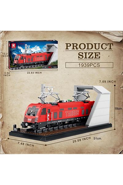 REOBRIX Locomotive Taurus, Technical Block Building Kit (1939 Parts)