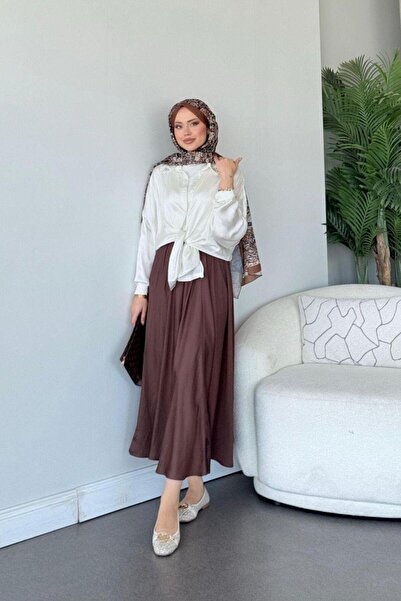 Şule Giyim Πουκάμισο Pelin Satin Λευκό