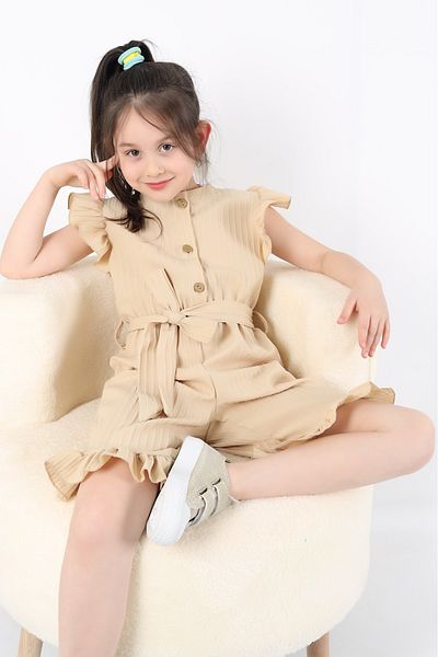 aden kids Girl Child Belt Stretchy Fabric 4-12 Years Old Jumpsuit