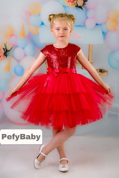 PefyBaby Girl's Special Occasion Birthday Evening Dress Wedding Sequin Tulle Dress
