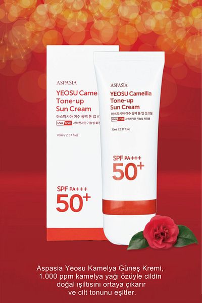 ASPASIA KOREA Camellia Extract Tone up Korean Sunscreen |   Skin Brightening & High Protection - Ikore
