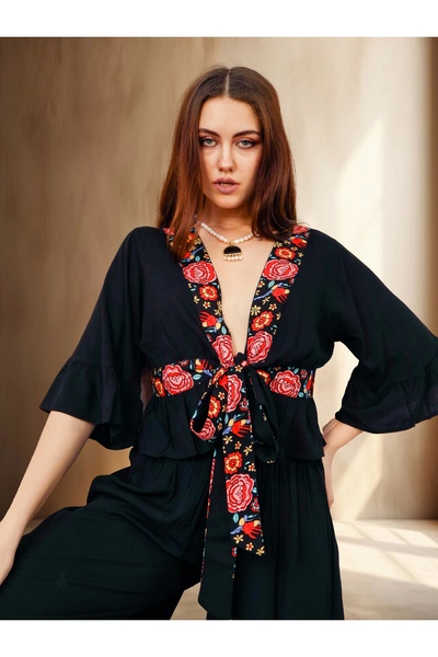 Su Koleksiyon Pamira Viscose Pant & Blouse Set Melon