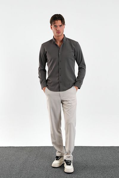 Redline Ανδρικό πουκάμισο Flex Slim Fit Soft Easy Ironing που αναπνέει