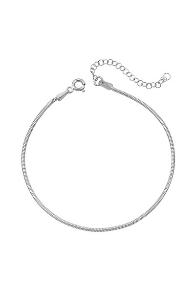 bymissmücevherat 925 Ayar Gümüş Yılan Model Zincir Bileklik Unisex 1,2 Mm Inc...