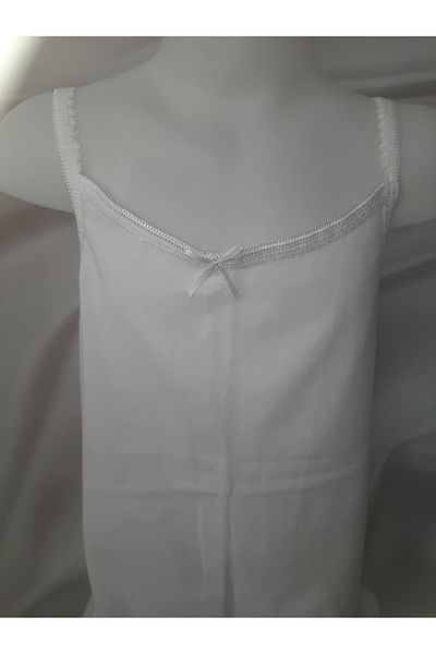 Butik White 100% Cotton Collar Embroidered Comfortable Girl's Undershirt