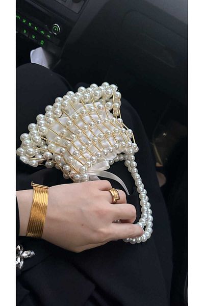 AKHASYA Handbag - Pearl Bead Detail