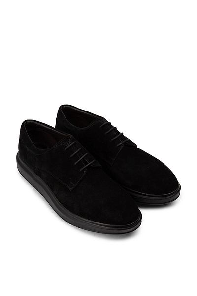 Deery Γνήσια Suede Black Comfort Casual Ανδρικά Παπούτσια