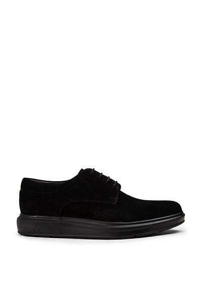 Deery Γνήσια Suede Black Comfort Casual Ανδρικά Παπούτσια