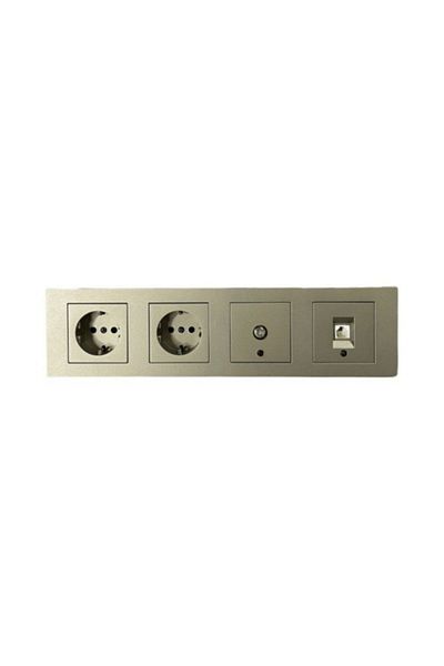 Tenda Grano Anthracite Grounded Socket + Grounded Socket + Satellite (television) Socket + Numeris (phone) Socket Set