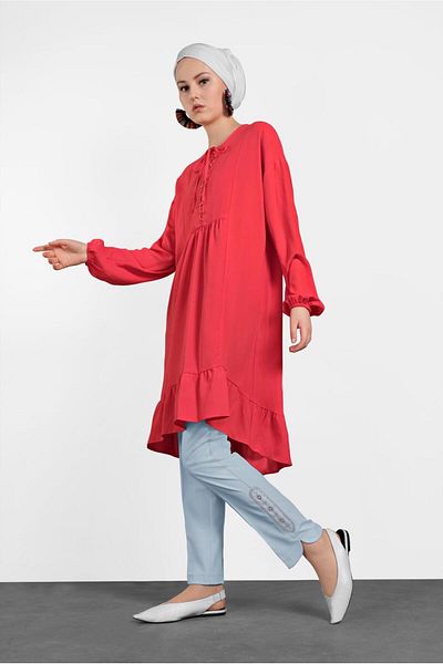 Alvina 4426 Model - Loose Tunic with Volan