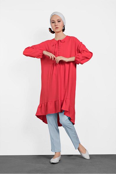 Alvina 4426 Model - Loose Tunic with Volan