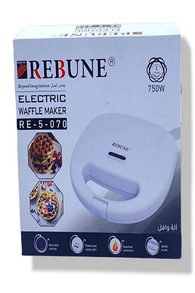 rebune Electric Waffle Maker – Non-Stick Plates, Easy Operation